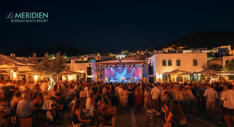 Bodrum Le Meridien'de konser sahnesi
