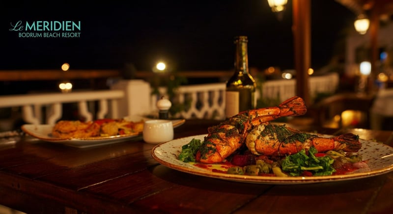 Bodrum Le Meridien'de şef restoranı akşam yemeği