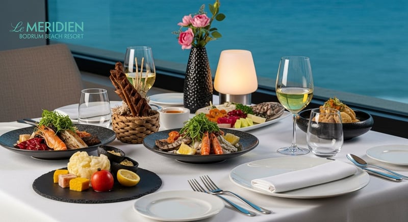 Le Meridien özel plaj ve havuzlar, mavi ve yeşilin buluşması