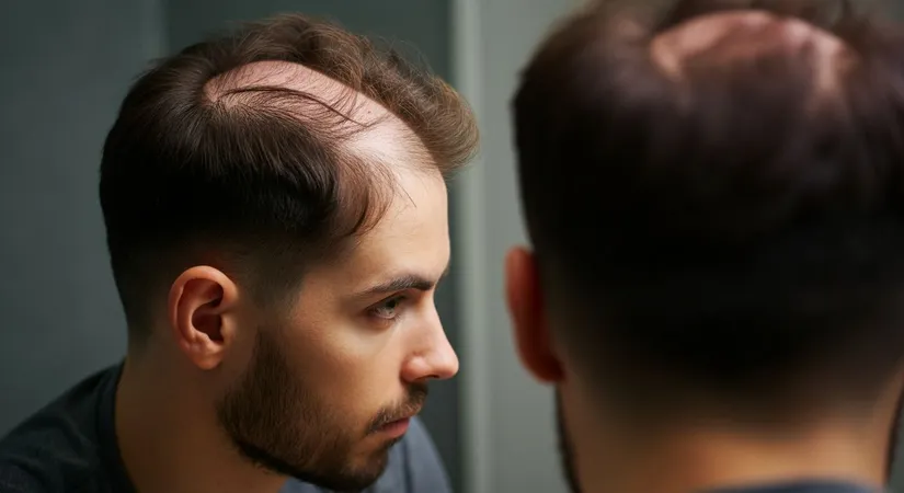 Hair transplant process illustration