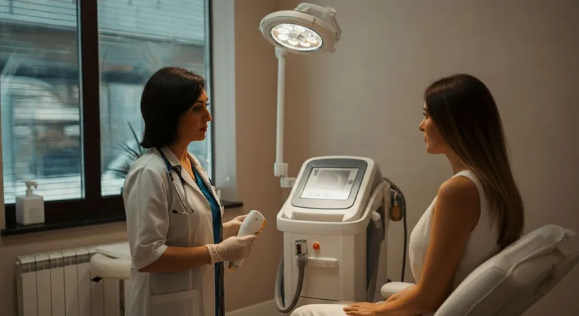 Laser hair removal process illustration