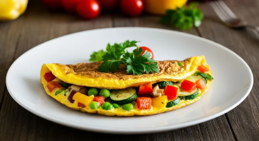 Vegetable omelet with cheese